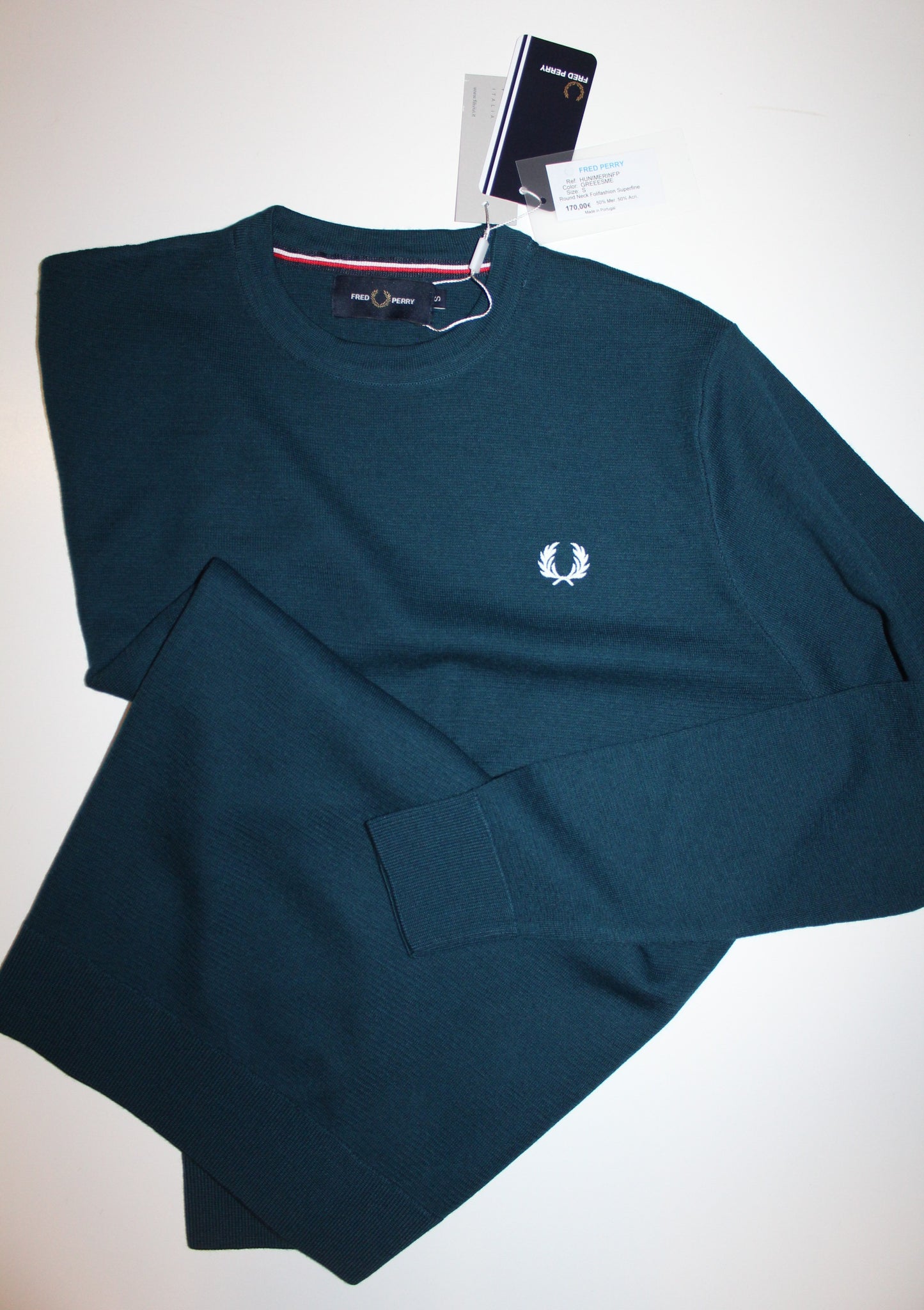 Camisola 18 GR Fred Perry Regular Slim Fit /Superfine Merinos **Oferta especial de 4.90 desconto ! :-)
