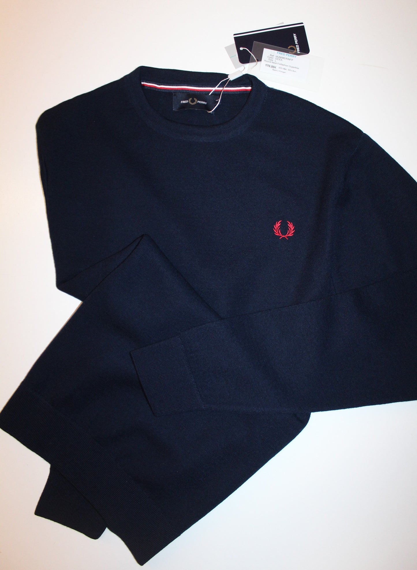 Camisola 18 GR Fred Perry Regular Slim Fit /Superfine Merinos **Oferta especial de 4.90 desconto ! :-)