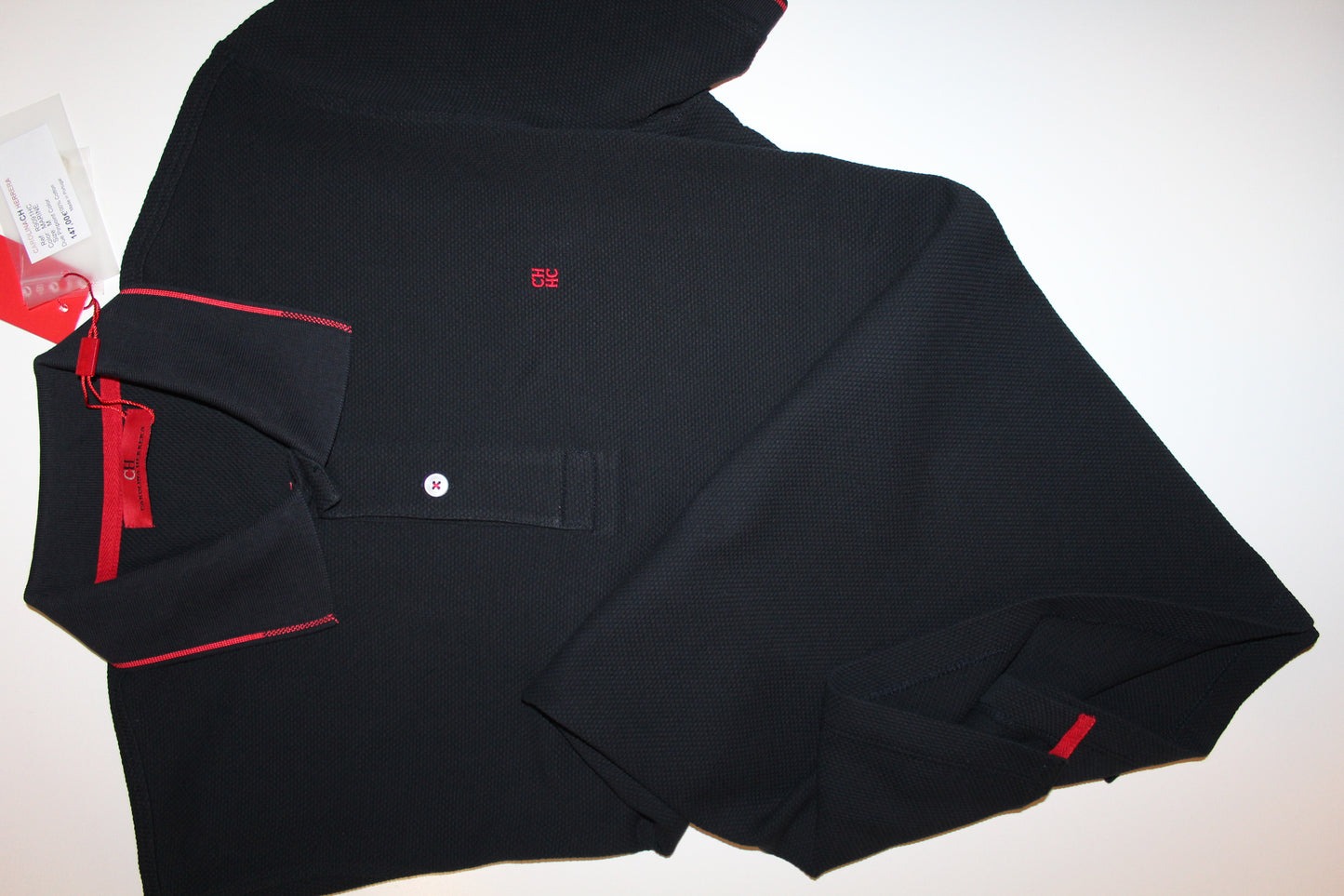 Polo 10 Carolina Herrera Regular Slim Fit malha Interlock textura piquet