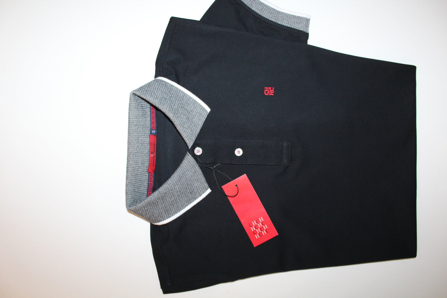 Polo 9 Carolina Herrera Regular Slim Fit Preto