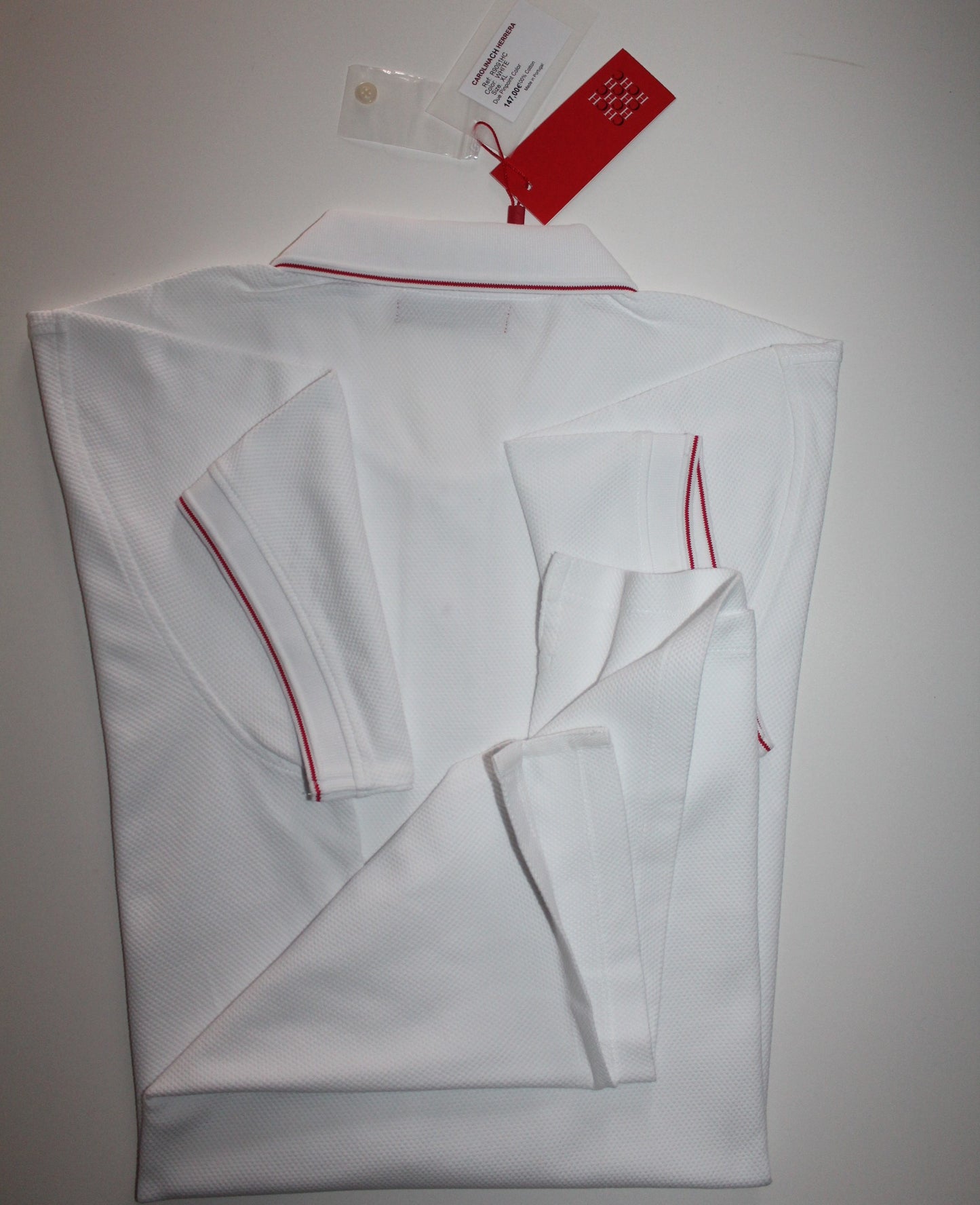 Polo 10 Carolina Herrera Regular Slim Fit malha Interlock textura piquet